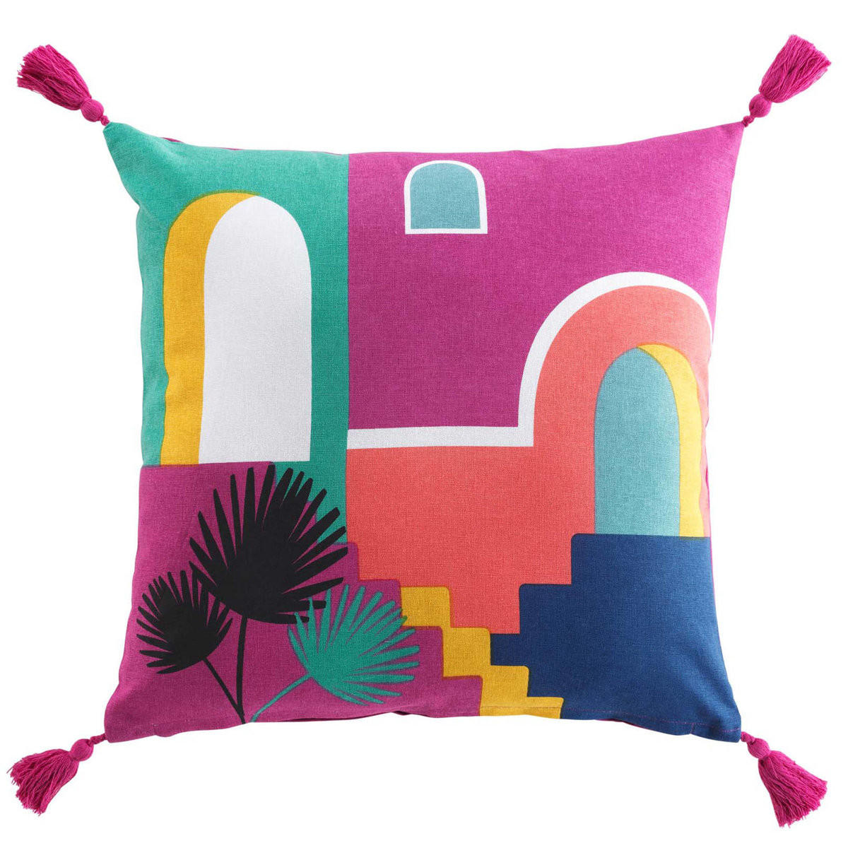 ZIERKISSEN Senorita 45/45 cm - Multicolor, Naturmaterialien (45/45cm) - Douceur d´intérieur
