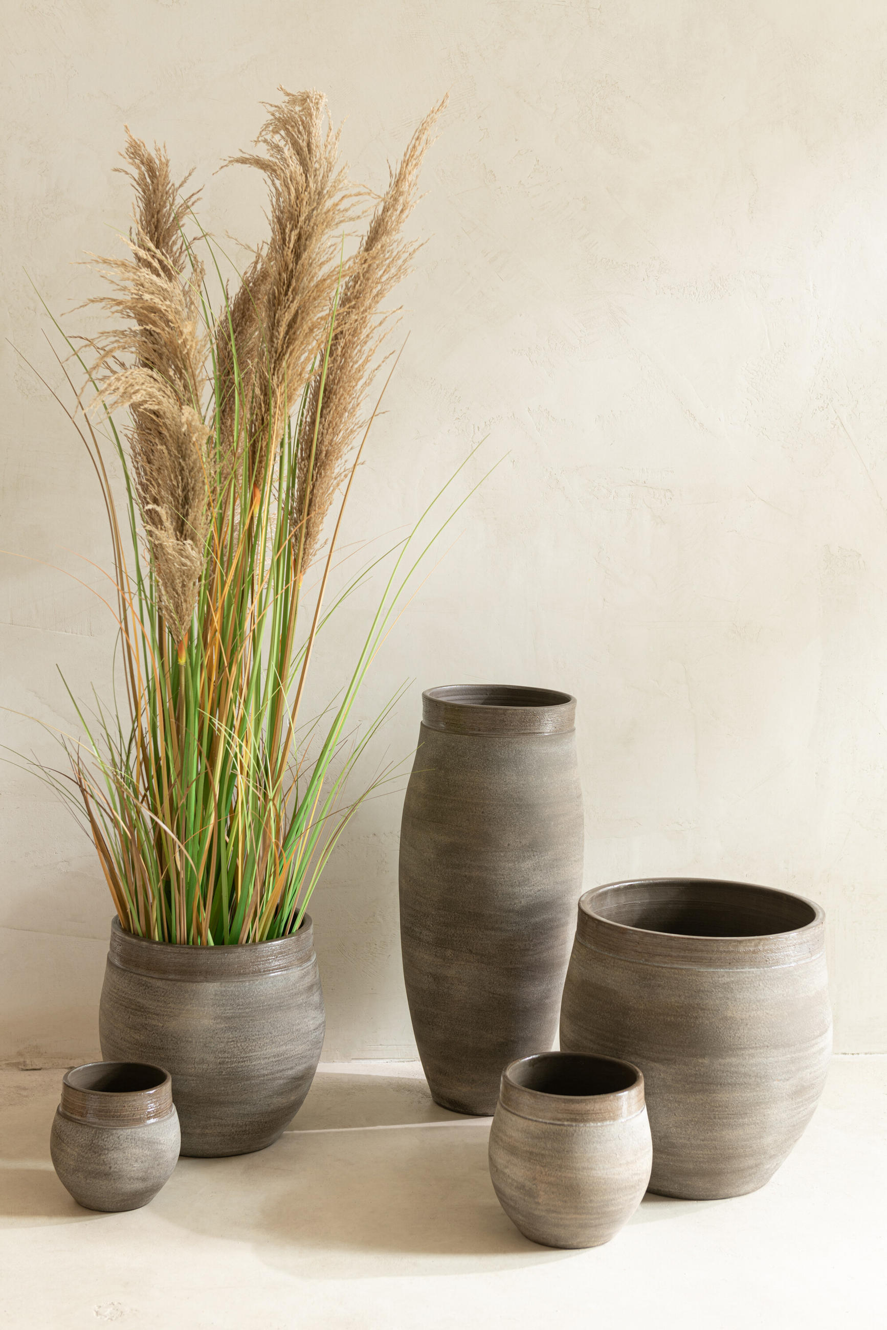 VASE GIO - Töpferei - Braun - L - Ø 22 cm - Braun, Keramik (37cm) - J-Line