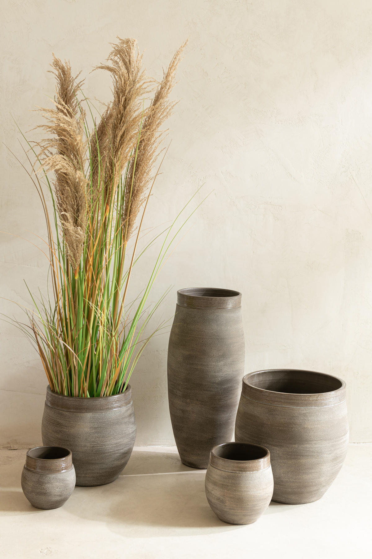 VASE GIO - Töpferei - Braun - L - Ø 22 cm - Braun, Keramik (37cm) - J-Line