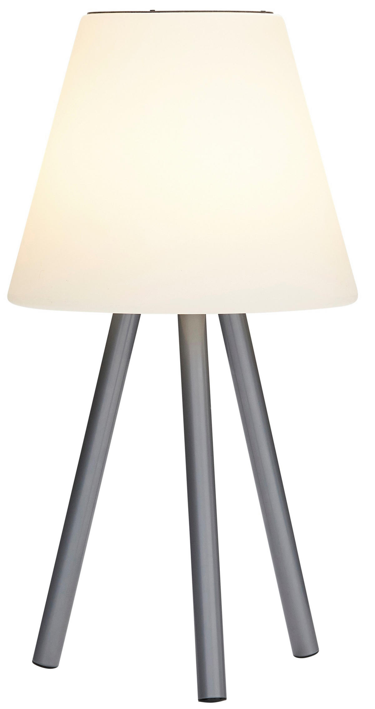 LED Lampe mit Solar Panel und integriertem Akku kabellos 14h Laufzeit USB - Weiß, Kunststoff (24.5/24.5/47cm) - Northpoint