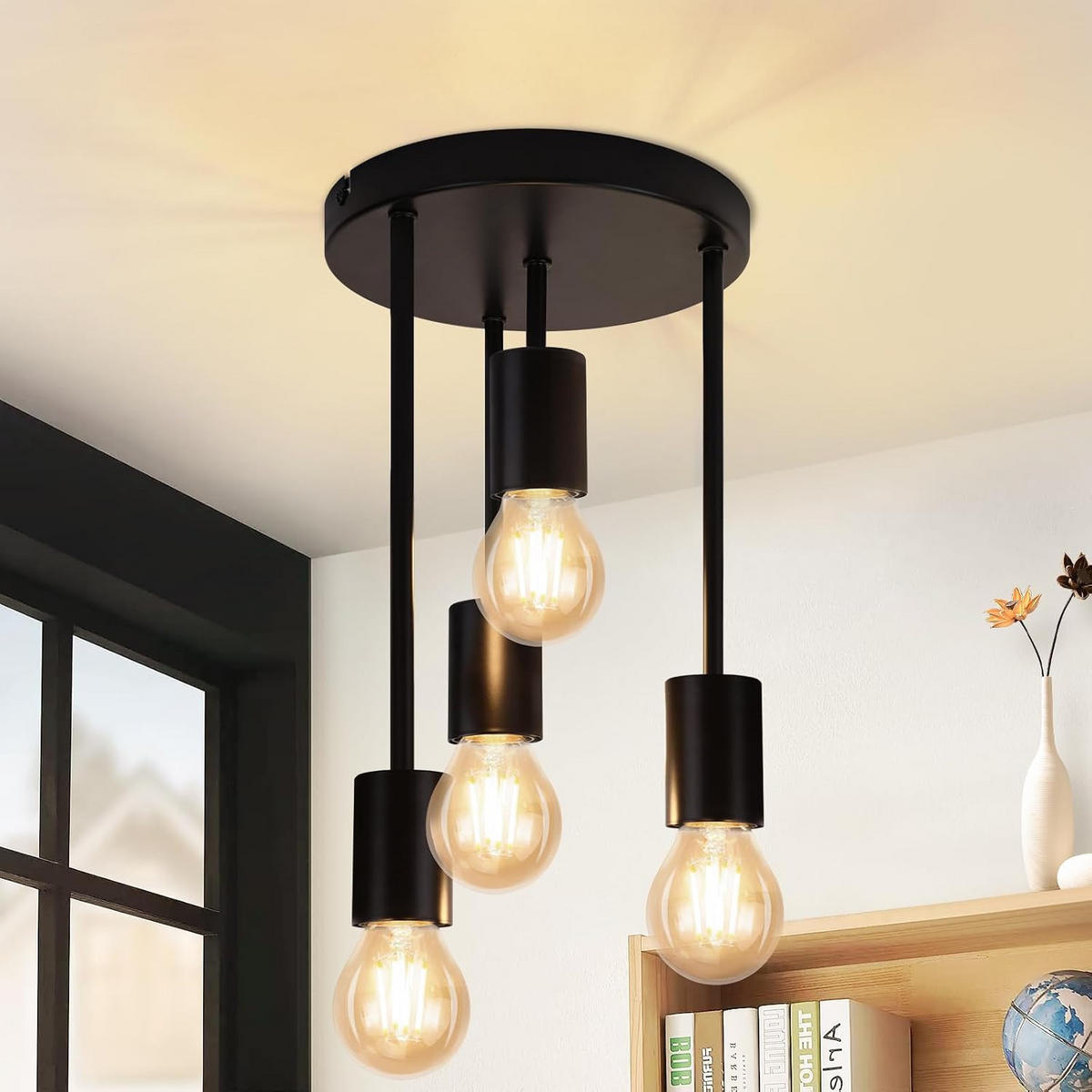 DECKENLEUCHTE Mosswood 20/20/34 cm - Schwarz, Metall (20/20/34cm) - ZMH