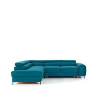 ECKSOFA - OLIVIER (Links, Blau) - Hellblau, Textil (275/205cm) - Möblo