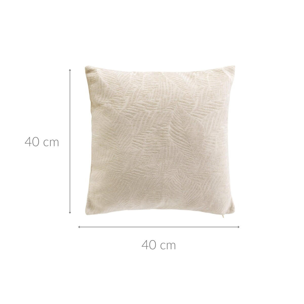 DEKOKISSEN Jacquardmuster Blätter 40/40 cm - Beige, Textil (40/40cm) - Douceur d´intérieur