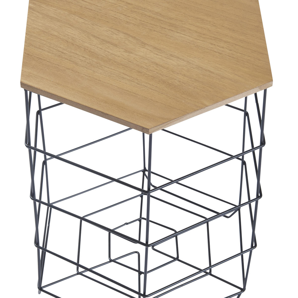 BEISTELLTISCH-SET 2 TLG. Hørsholm - Schwarz/Braun, Holzwerkstoff/Metall (41.5/41.5/51cm) - [en.casa]