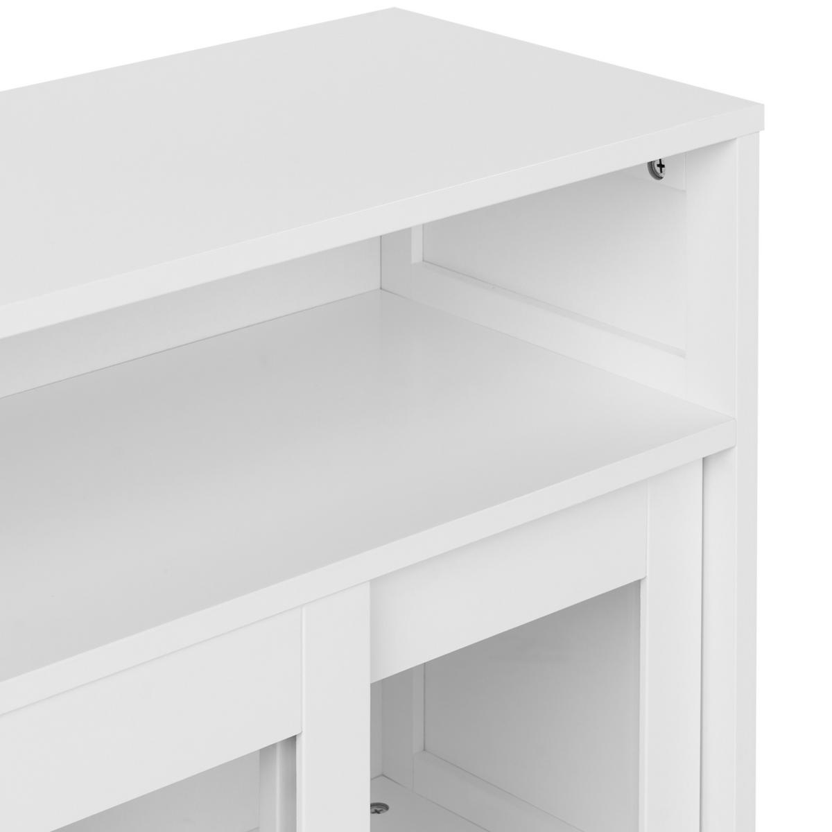 SIDEBOARD se skleněnými dveřmi 86 cm Bílý Crabtree - bílá, kompozitní dřevo (86/86/32cm) - Beliani