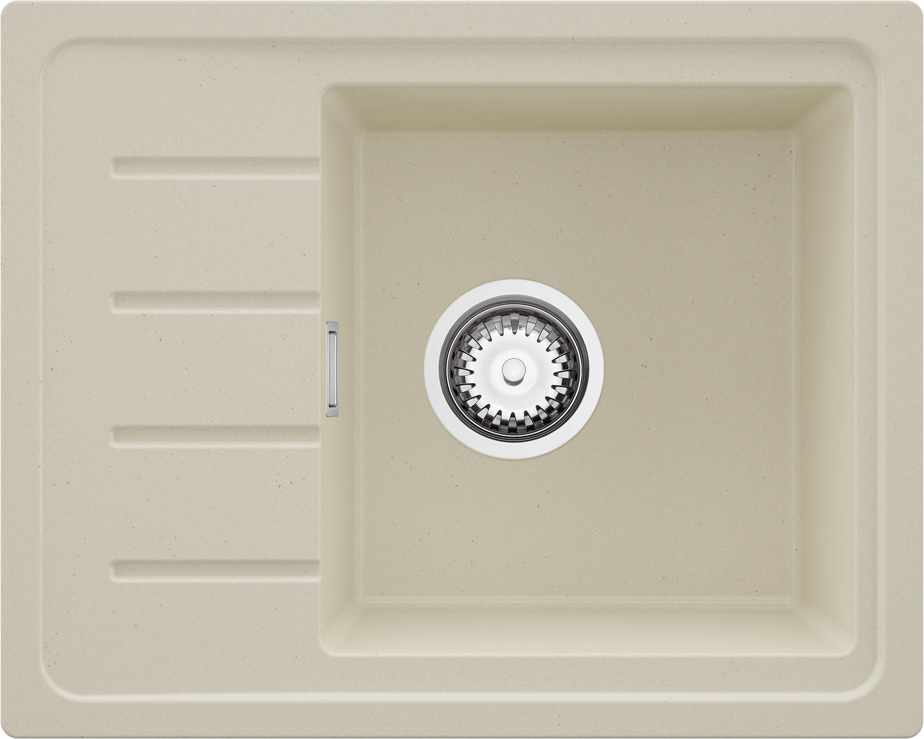 SPÜLBECKEN Kopenhagen Easy, 2-er set Beige 55/44 cm 1 Becken + Ablauf-Set ab 45er Unterschrank - Chromfarben/Beige, Kunststoff (55/17/44cm) - Primagran