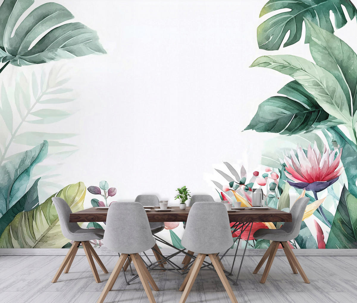 FOTOTAPETE Dschungel Blätter Grün 350x250 cm - Multicolor, Papier (350/250cm) - Wallarena