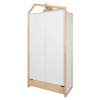 SKŘÍŇ 2DVEŘOVÁ Juliette Bílá a dřevo - bílá, kompozitní dřevo (100/210/56cm) - Petits-meubles