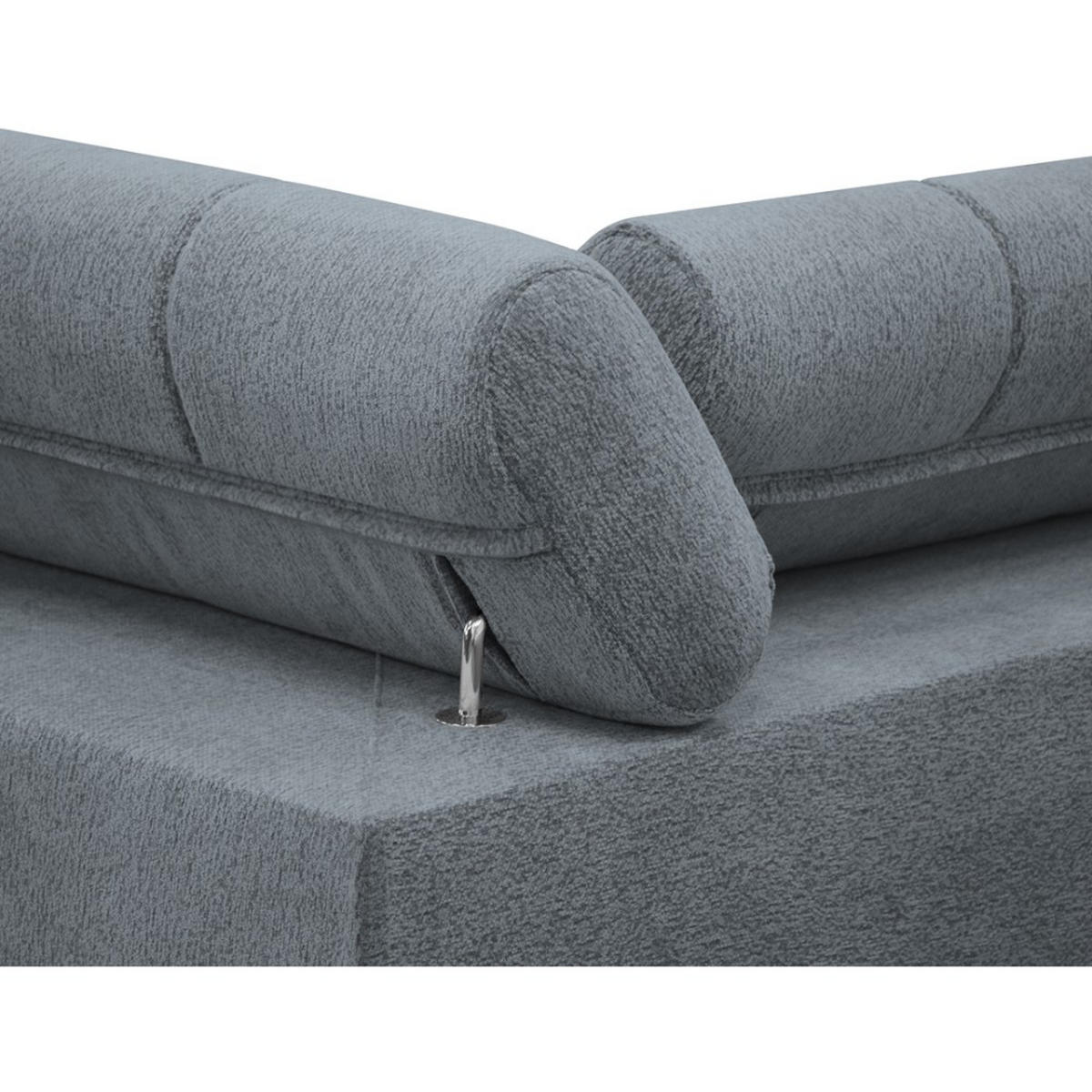 ECKSCHLAFSOFA Vinni Grau, Chenille-Stoff, rechts - Grau, Textil (265/205cm) - Beautysofa