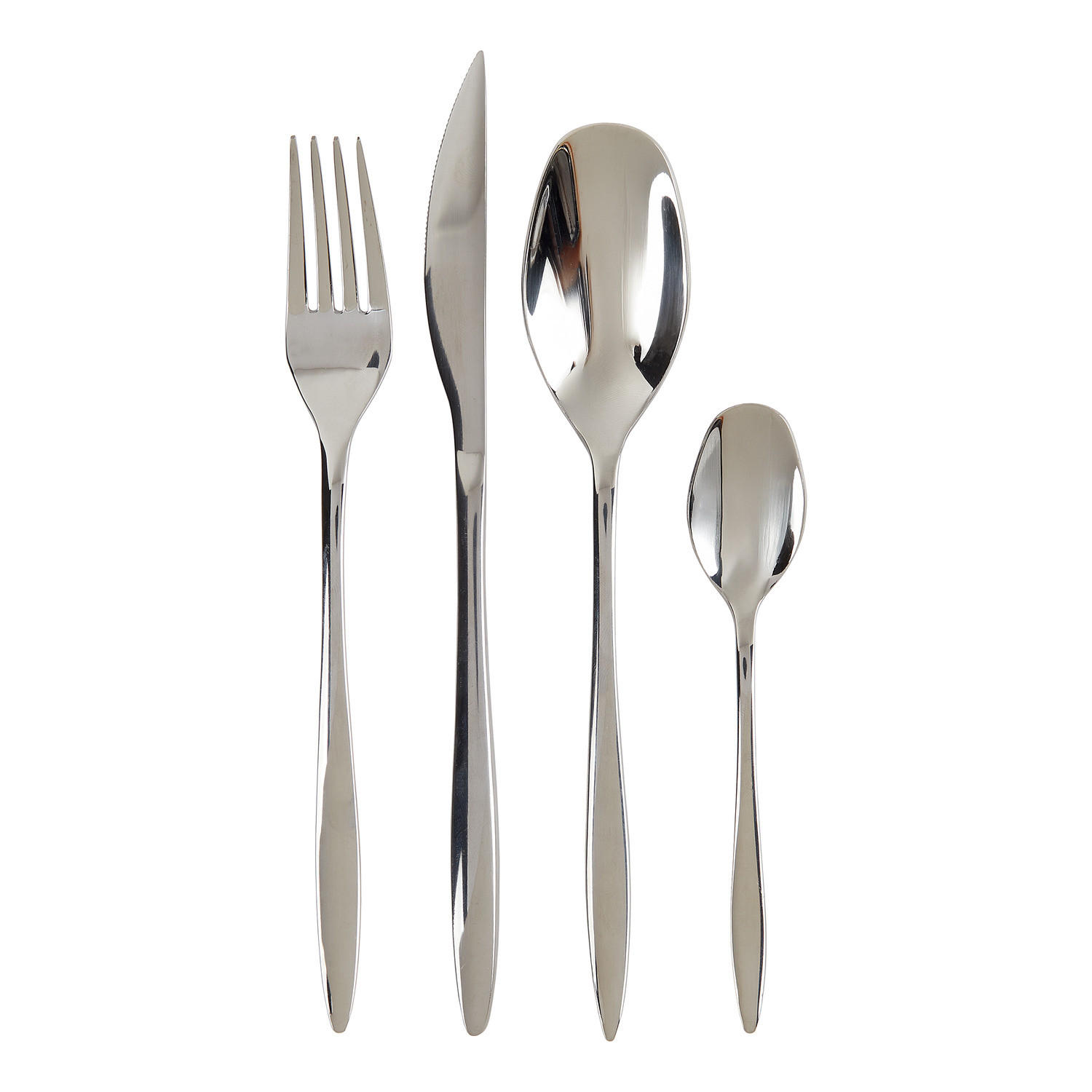 BESTECK (4er-Set) Marquess gerillt - Silberfarben, Metall - Butlers