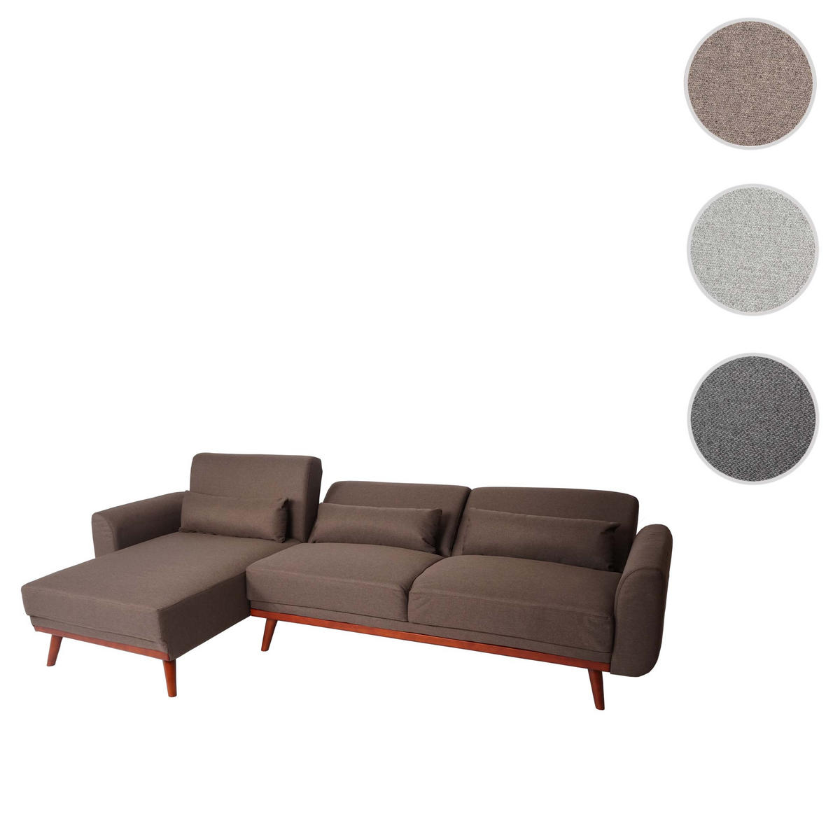 SOFA Braun - Braun, Textil (280/139cm) - MCW