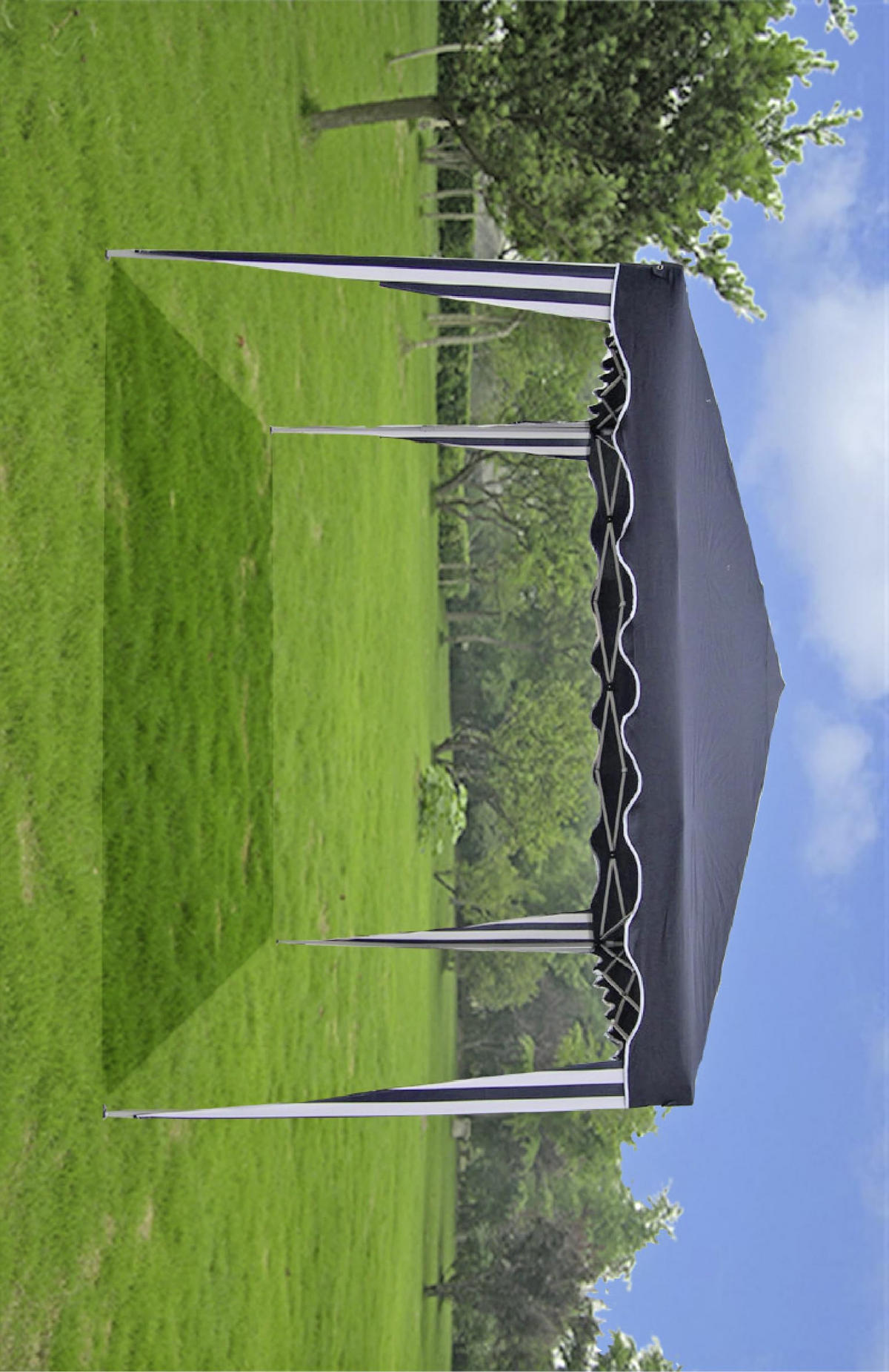 PAVILLON Stefan 3x3m Blau-Weiß Polyester Campingpavillon - Blau, Kunststoff (295/260/295cm) - DELUKE