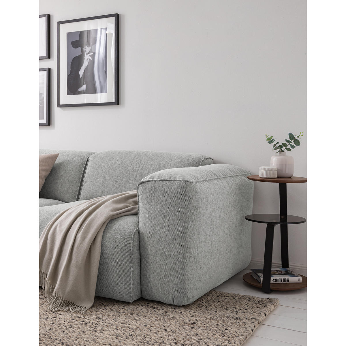 2-SITZER SOFA - Schwarz/Hellblau, Kunststoff/Textil (220/71/102cm) - home24