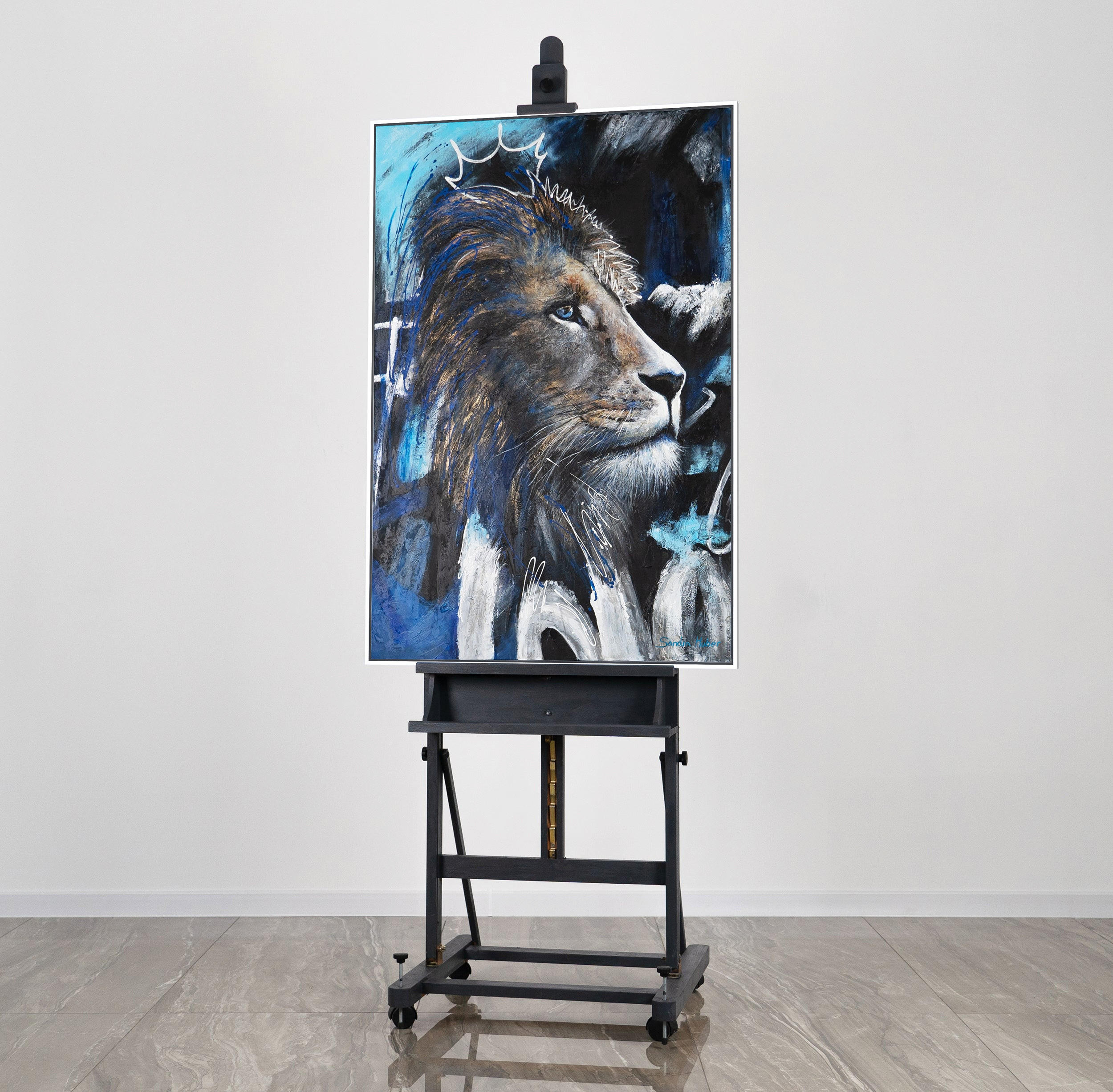 GEMÄLDE Erwachen der Kraft Schattenfugenrahmen Weiß 120x80 cm - Weiß, Holz (120/80cm) - YS-art gallery