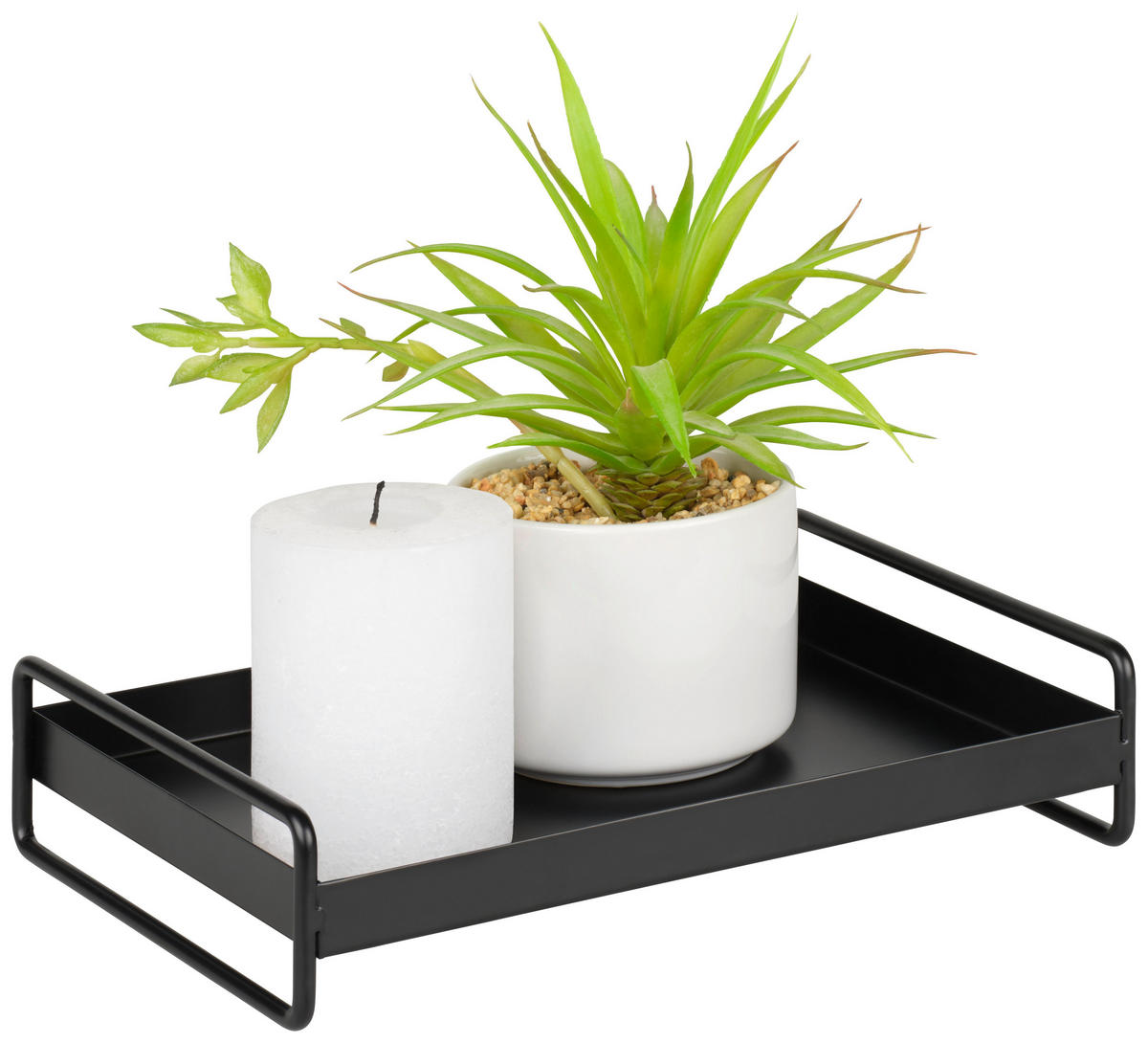 DEKOTABLETT Leona in Schwarz - Schwarz, Metall (6cm) - Mömax