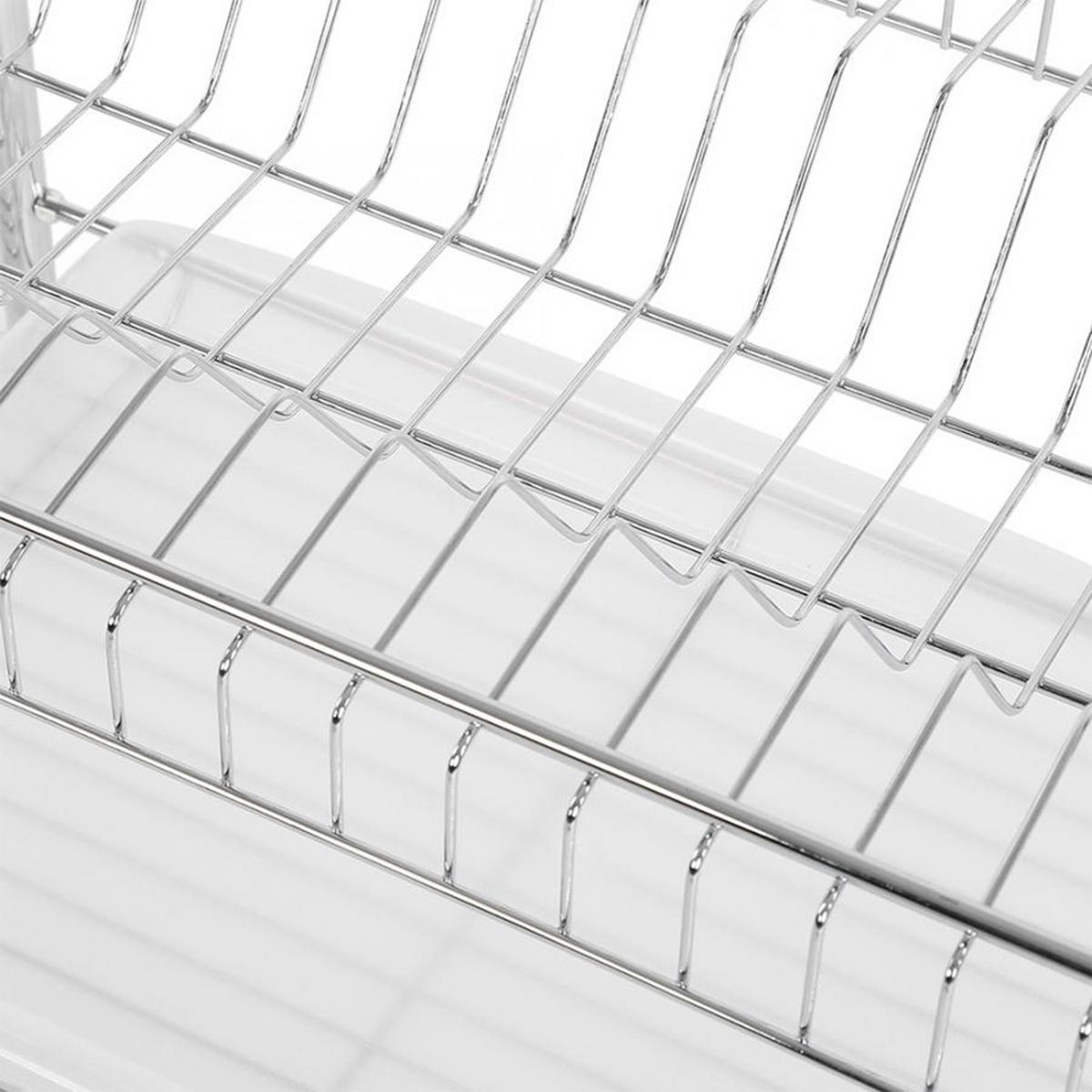 GESCHIRRABTROPFGESTELL Dreistufig aus Metall in Silber 40 x 25 x 43,5 cm - Silberfarben, Metall (40/43.5/25cm) - Livingandhome