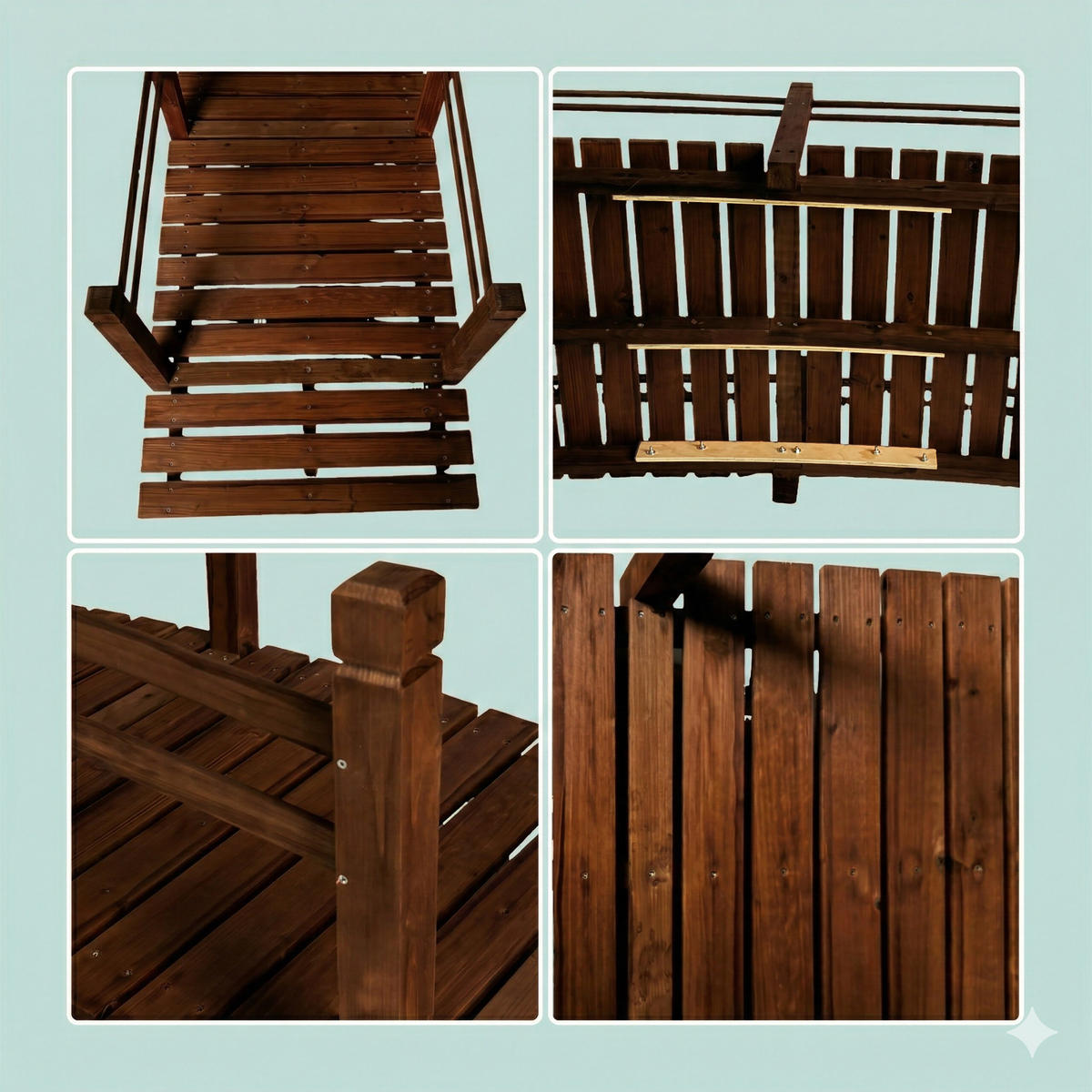 ZÁHRADNÝMOST - hnedá, drevo (72/185/58cm) - Relaxdays