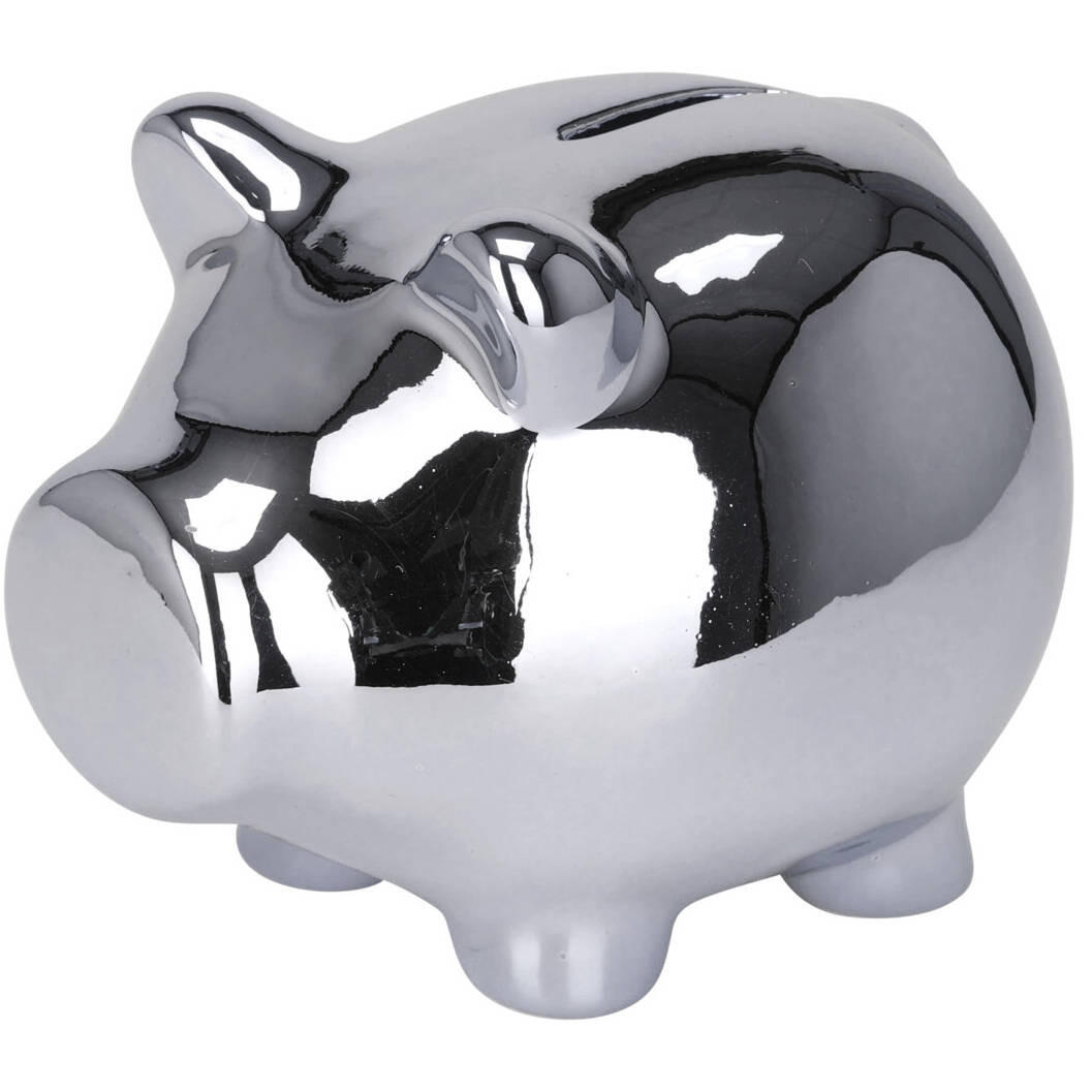 Home Styling Collection Sparschwein Silber 9.1x9.1x11.5 cm