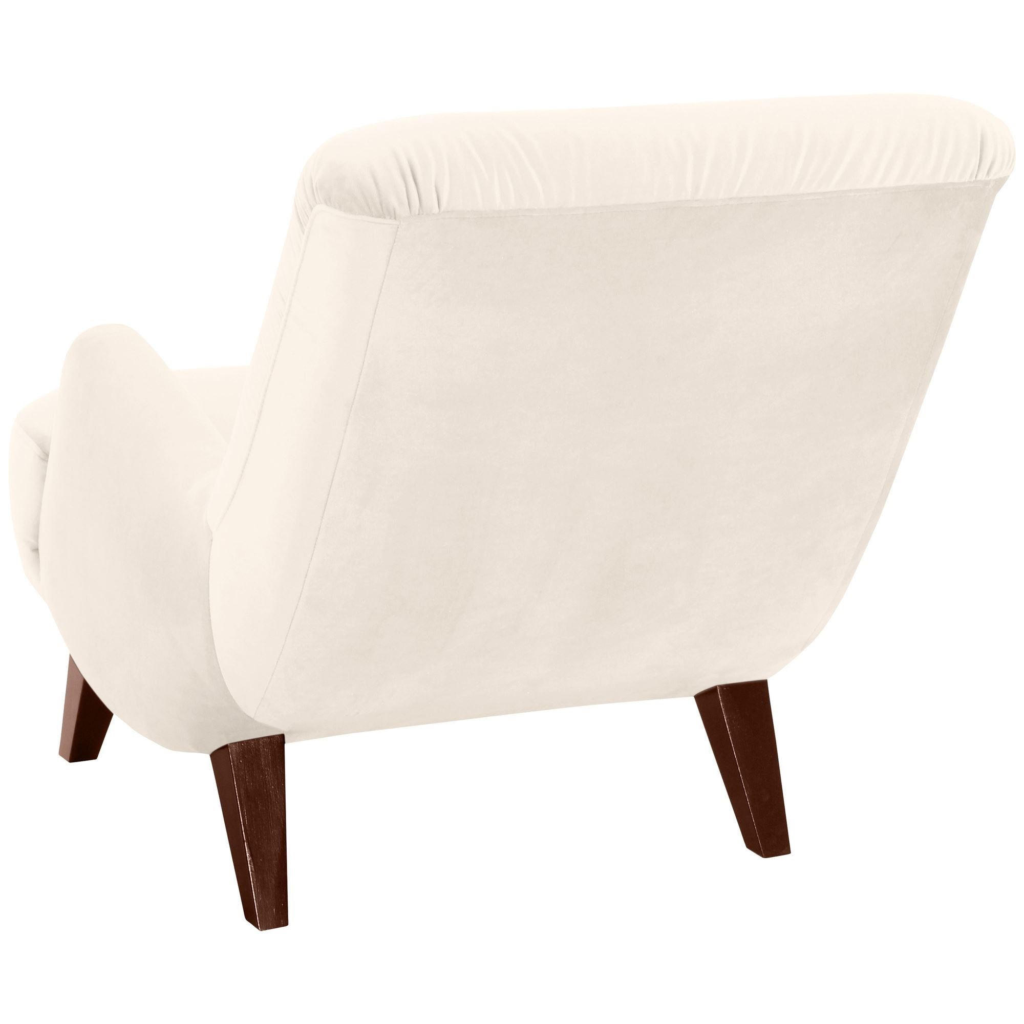 SESSEL Kajsa 71x80x101 Bezug Samtvelours Buche nussbaum/creme - Nussbaumfarben/Creme, Kunststoff (101/80/71cm) - 58aufmkessel
