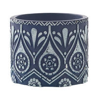 KERZE TERRACOTTA BW - Blau, Keramik (10.5/8.5/10.5cm) - J-Line