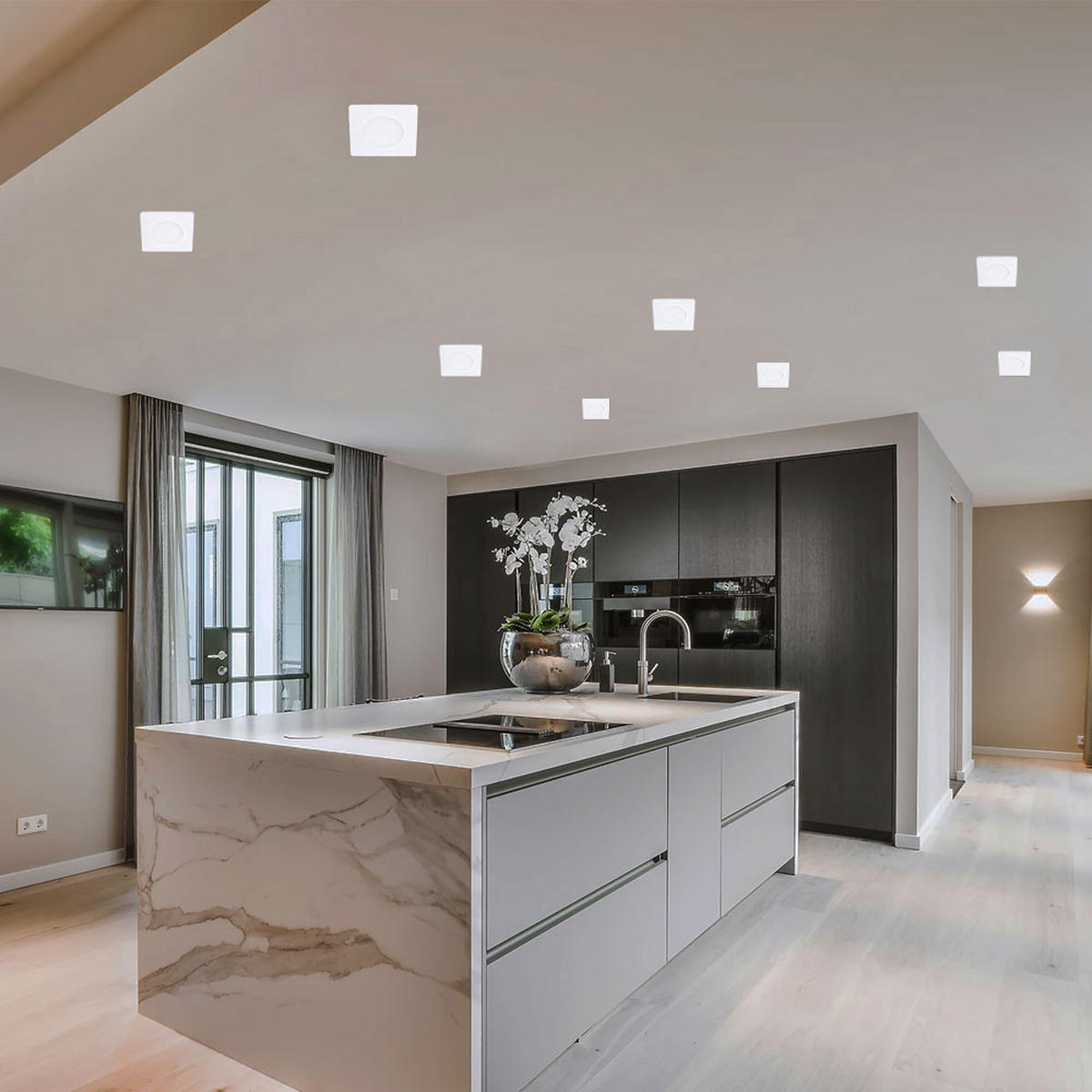 LED WANDLEUCHTE TINUS Weiß 10,2 cm - Weiß, Kunststoff (10.2/4.5/10.2cm)