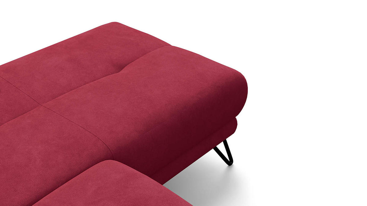 ECKSOFA RODEN 4-Sitzer mit Relax, rostrot, Veloursstoff - Rot, Holz/Textil (268/92cm) - Wozimo