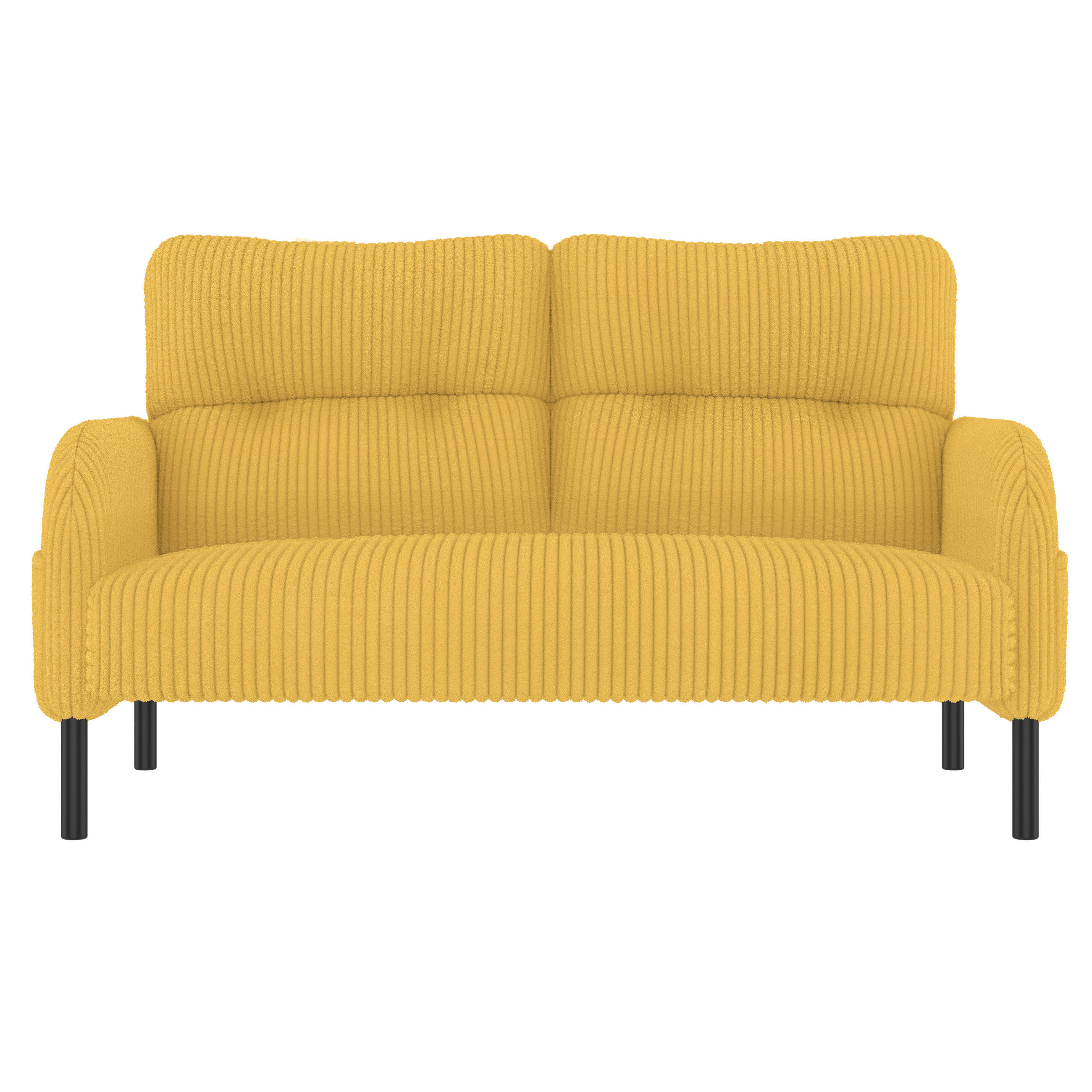 2-SITZER-SOFA Stoffcouch mit Seitentaschen,Cord,Gelb - Gelb, Textil (120/79/75cm) - LVHOM