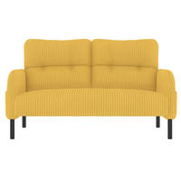 2-SITZER-SOFA Stoffcouch mit Seitentaschen,Cord,Gelb - Gelb, Textil (120/79/75cm) - LVHOM