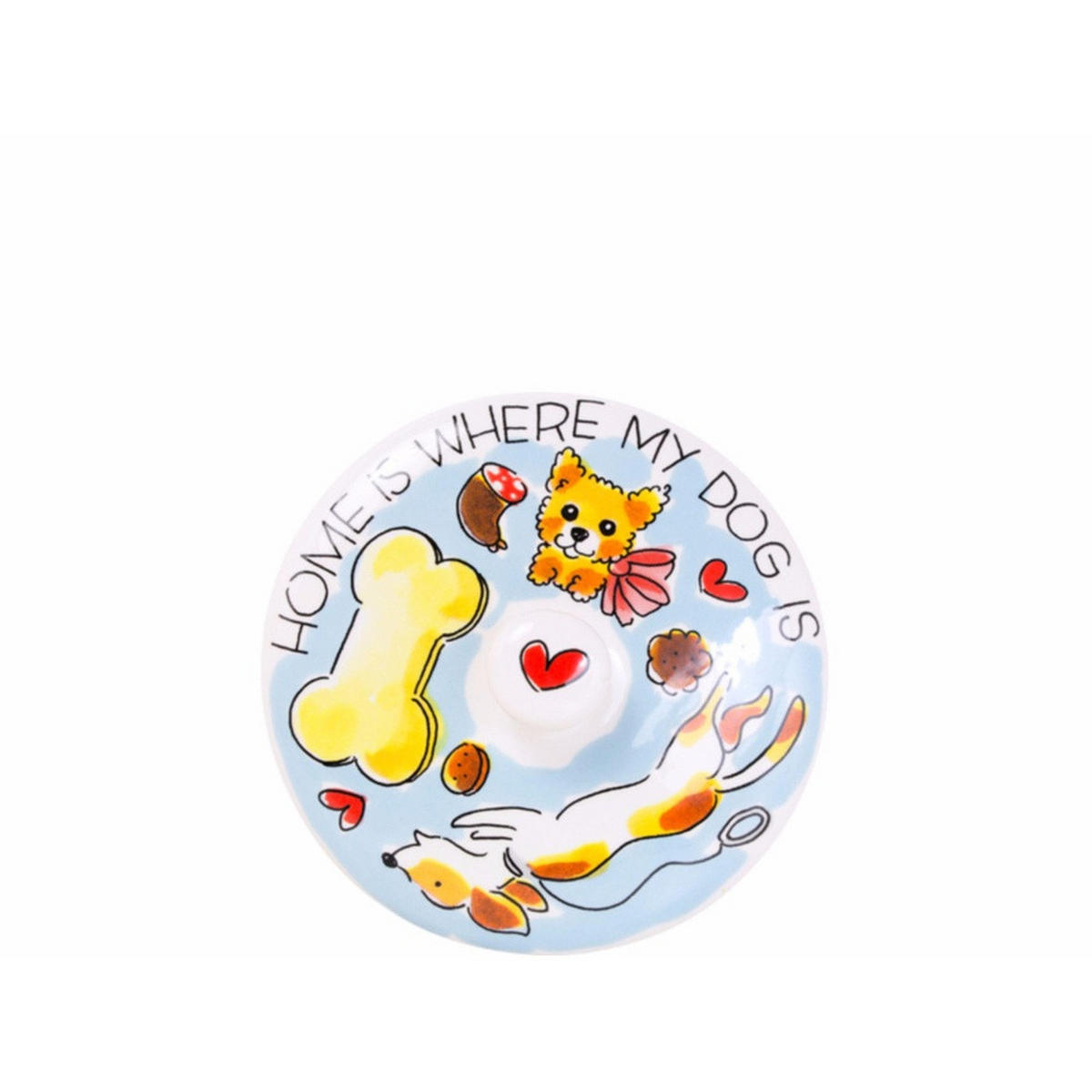VORRATSDOSE Zuhause ist da, wo mein Hund ist in Bunt - 22,5cm - Multicolor, Keramik (16/22/16cm) - Blond Amsterdam