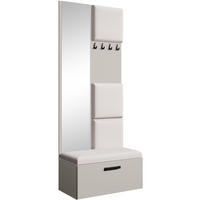 GARDEROBE Margaret III 81/203/43 mit gepolsterten Paneelen - Kaschmir/Schwarz, Holzwerkstoff/Kunststoff (81/203/43cm) - Beautysofa