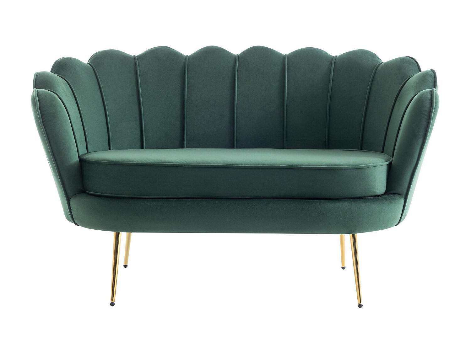 Thumbnail - Vente-Unique Couchgarnitur, Grün, Textil, Uni, 3-Sitzer, 124x78x75 cm, Wohnzimmer, Sofas & Couches, Sitzgarnituren