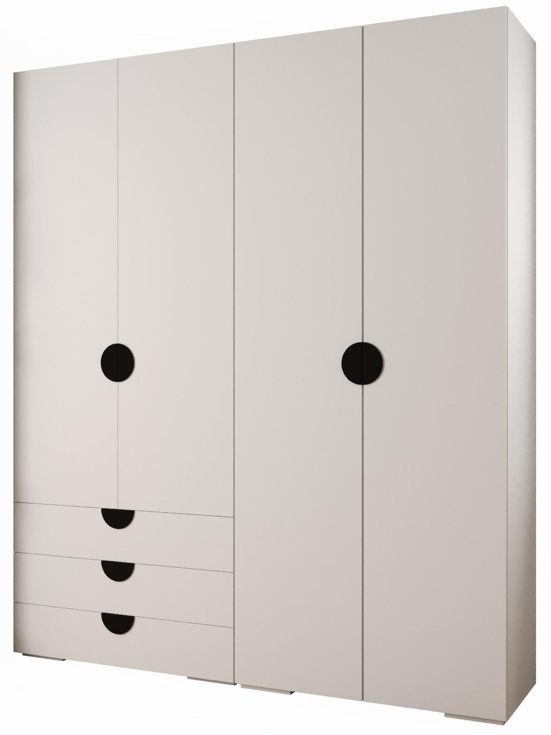 GARDEROBEN-SET 236,7/200/47 - Schwarz/Weiß, Holz/Kunststoff (200/236.7/47cm) - Abiks Möbel