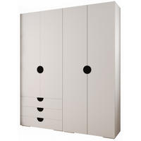 GARDEROBEN-SET 236,7/200/47 - Schwarz/Weiß, Holz/Kunststoff (200/236.7/47cm) - Abiks Möbel