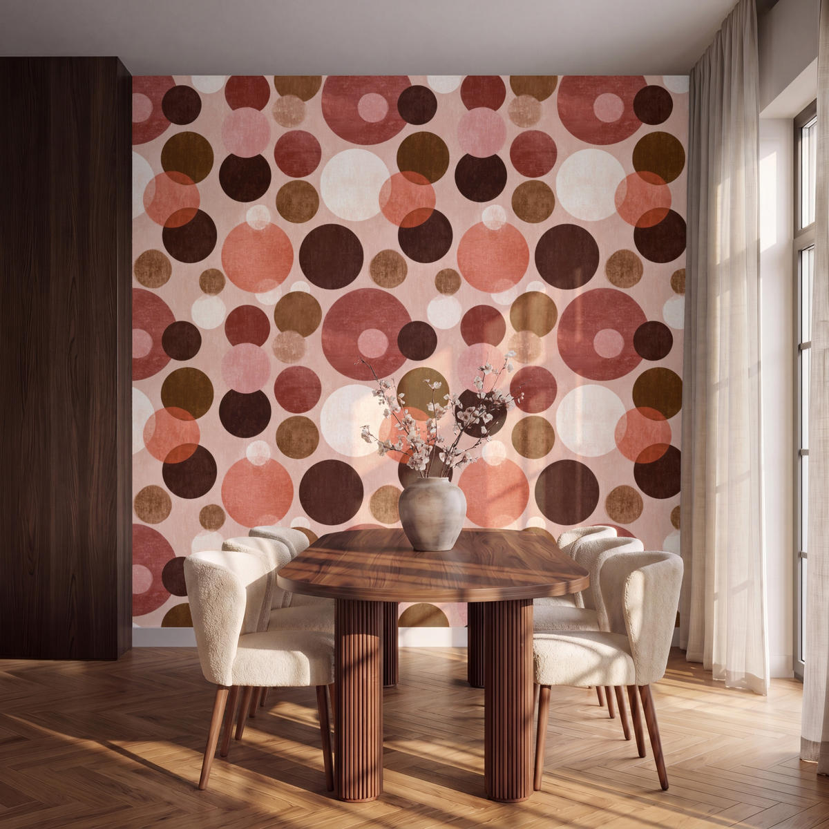 TAPETE - Kreise - Modern - Farbenfroh - 260x280 cm - Multicolor, Papier (260/280cm) - OnlyWow