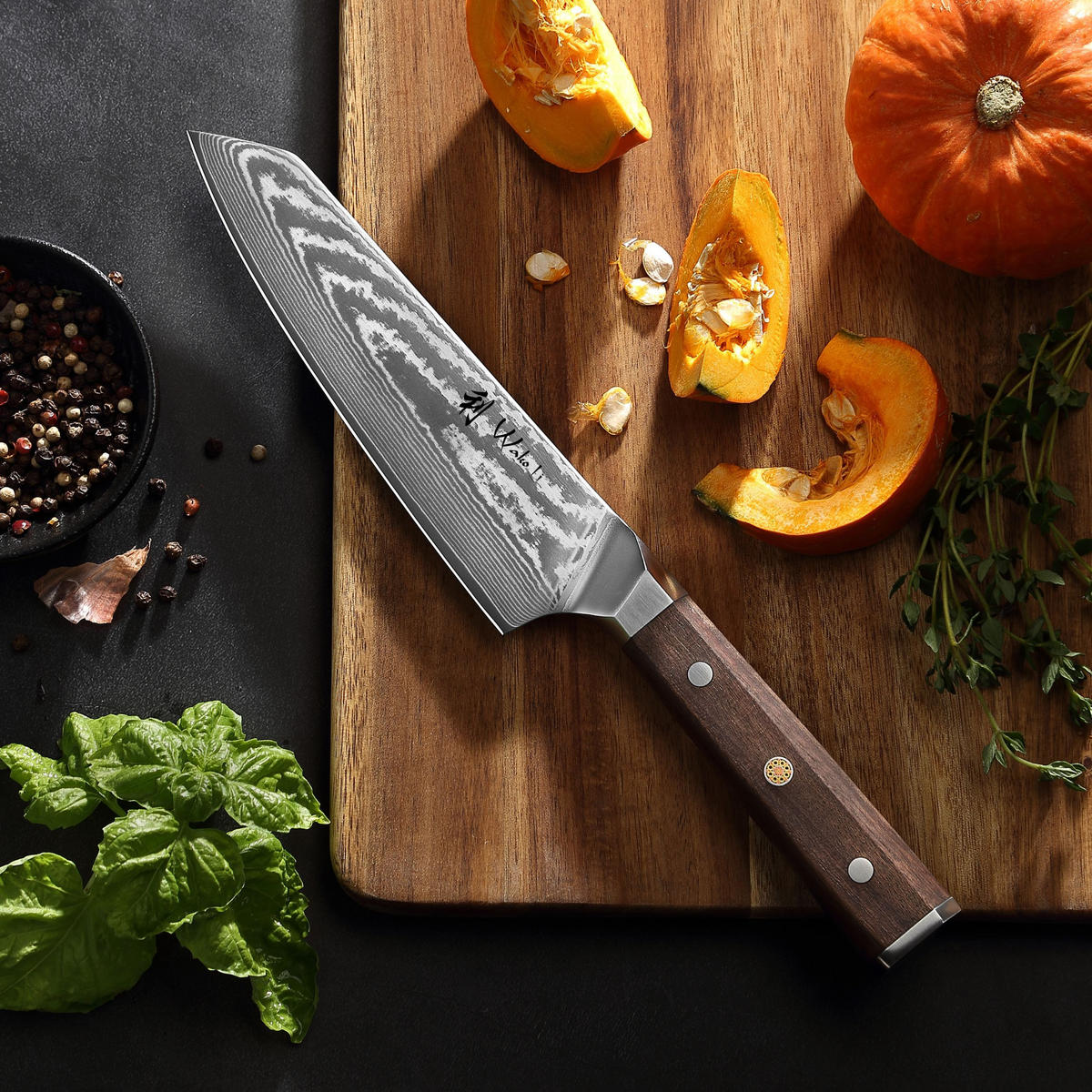 KIRITSUKEMESSER 18 cm - Nussbaumfarben, Holz/Metall (31cm) - Wakoli