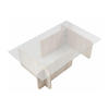 COUCHTISCH - Sicherheitsglas - Travertin-Optik - Beige & Transparent - AZRA - Transparent/Creme, Holz (105/65/30cm) - Vente-Unique