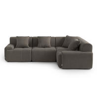 ECKSOFA Chenille Aschbraun - Braun, Textil (260/185cm) - MILYsofa