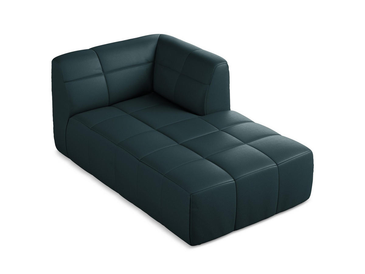 SOFAELEMENT Rechts Kunstleder Blau - Petrol/Schwarz, Holzwerkstoff/Kunststoff (101/77/175cm) - Makamii