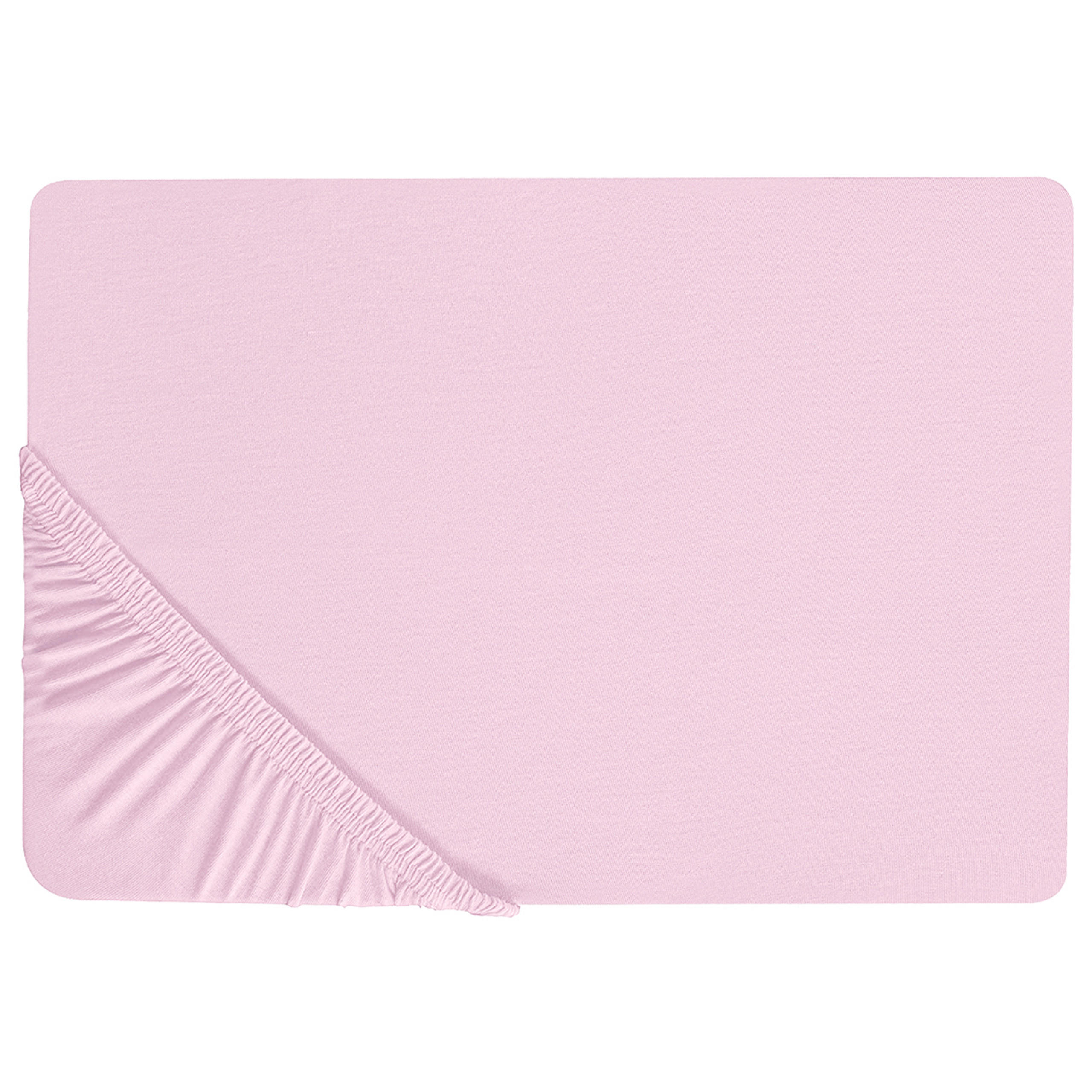 Beliani Spannbettlaken Pink 160x200 cm