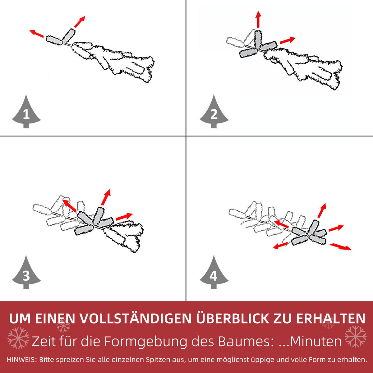 WEIHNACHTSBAUM DE-41530 Schnee-Effekt Grün/Weiß - Weiß/Grün, Kunststoff (120cm) - ComfortXL