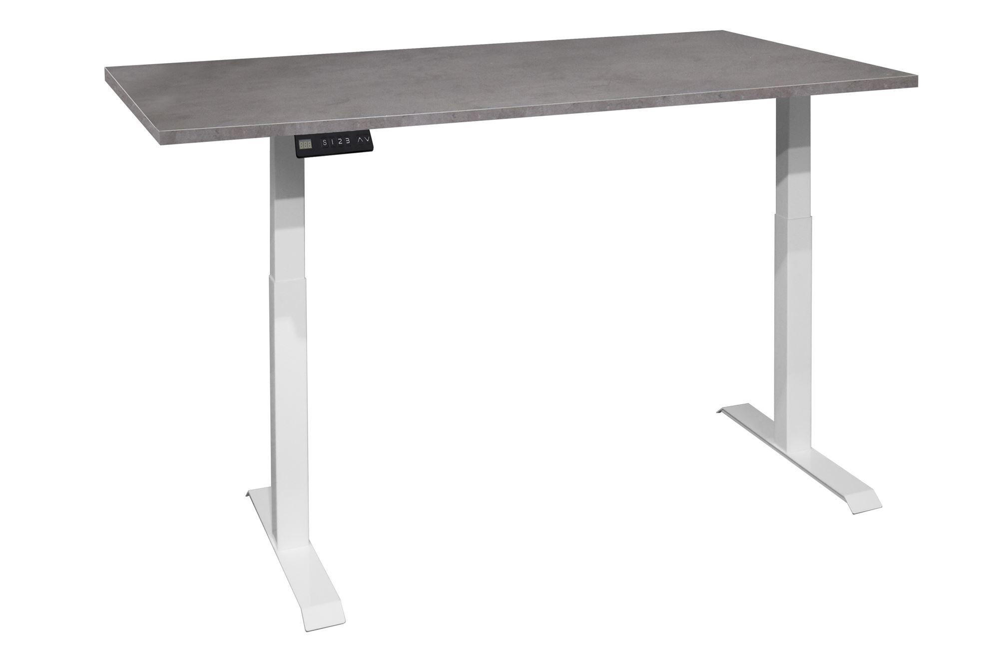 SCHREIBTISCH höhenverstellbar elektrisch Edithe 160x90 weiß/graphit - Grau, Holz (160/90/74cm) - 58aufmkessel