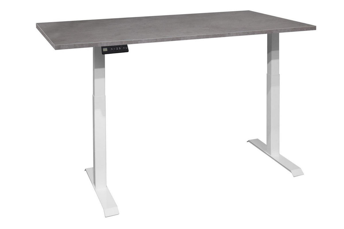 SCHREIBTISCH höhenverstellbar elektrisch Edithe 200x100 weiß/graphit - Grau, Holz (200/90/74cm) - 58aufmkessel