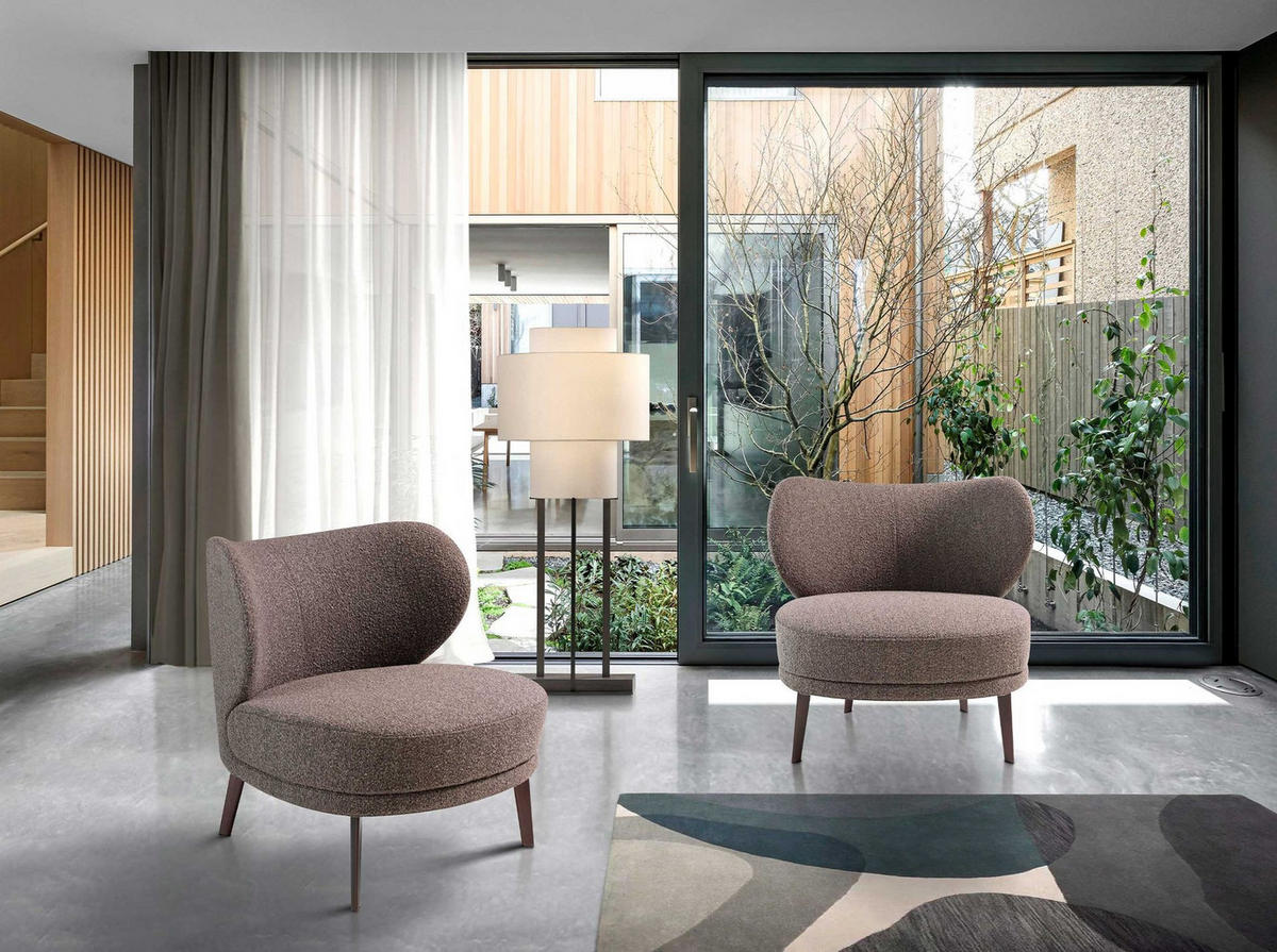 SESSEL aus braunem Stoff - Edelstahlfarben/Dunkelbraun, Textil/Metall (82/76/84cm) - ANGEL CERDA