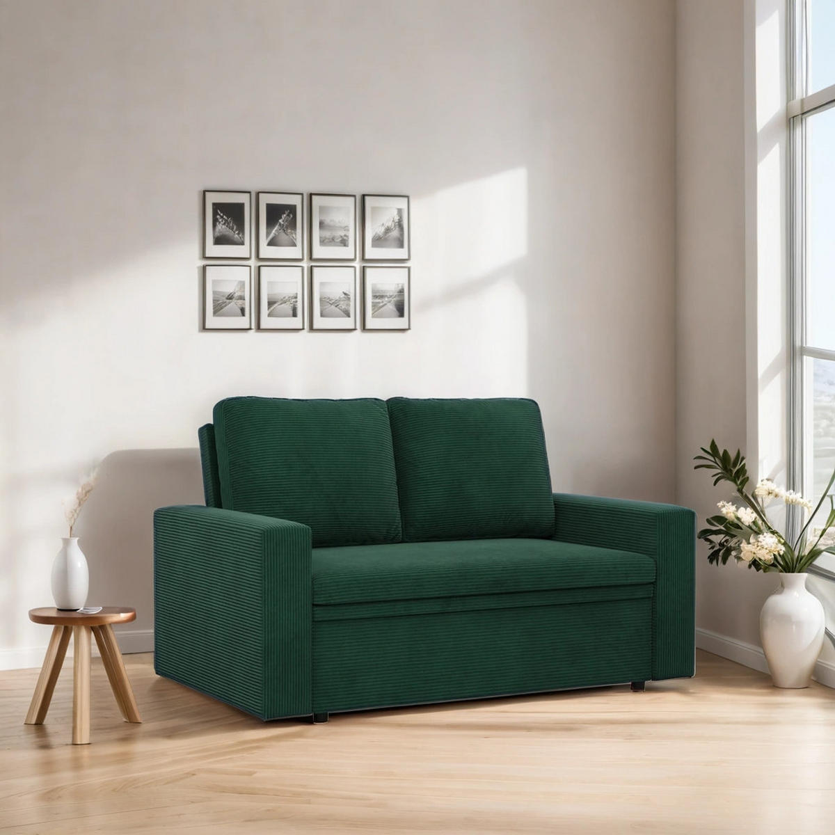 SOFA Neo mit gerader Armlehnen grün - Grün, Textil (148/90/87cm) - SIMKAM Furniture