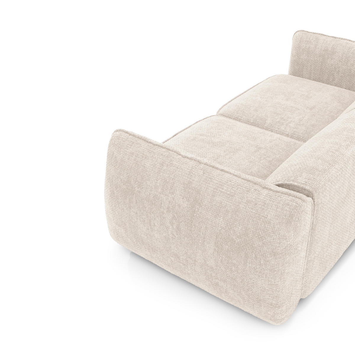 SOFA 4-SITZER Rastervelours Creme 230cm - Creme, Textil (230/74/90cm) - Sia Home