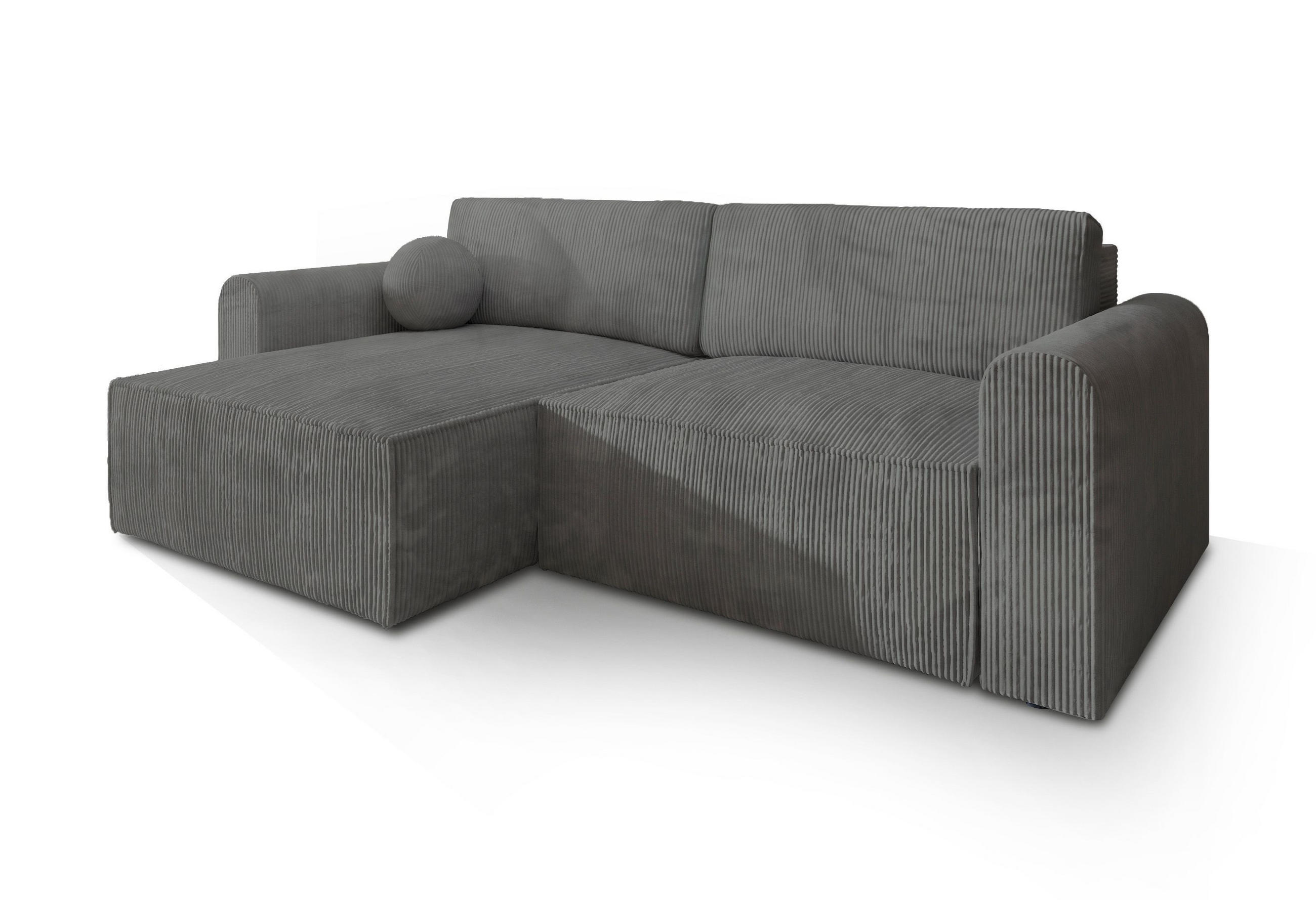 ROHOVÁ SEDAČKA FIANO šedá - šedá, dřevo/textil (245/148cm) - MASSENO