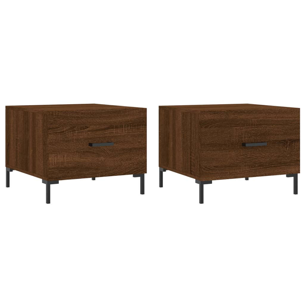 COUCHTISCHE 2 Stk. Braun Eichen-Optik 50x50x40 cm Holzwerkstoff - Braun, Holzwerkstoff (50/50/40cm) - furnicato