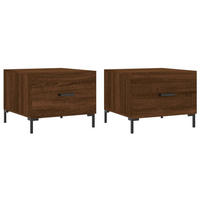 COUCHTISCHE 2 Stk. Braun Eichen-Optik 50x50x40 cm Holzwerkstoff - Braun, Holzwerkstoff (50/50/40cm) - furnicato