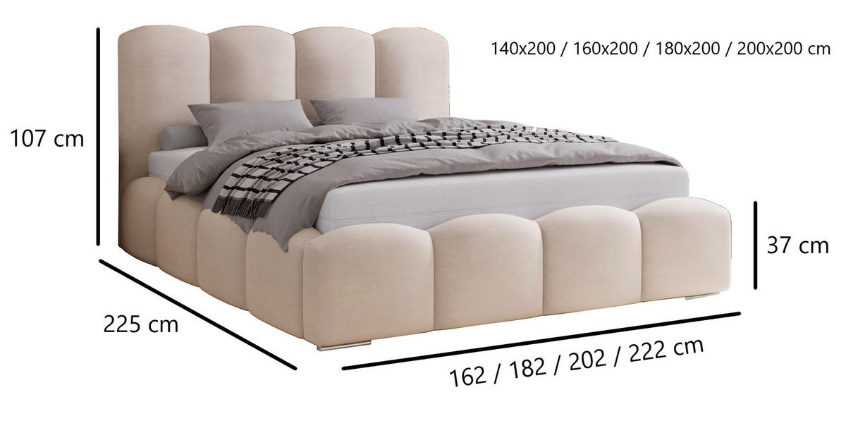 POLSTERBETT 160x200 cm Zenna mit Lattenrost, Bettkasten, Braun - Braun, Holz/Textil (160/200cm) - Emporius