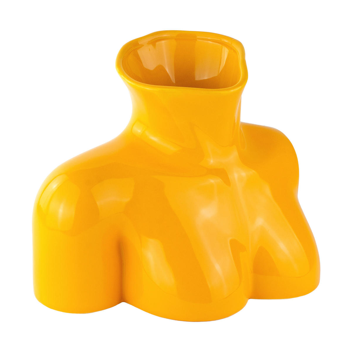 BLUMENVASE Arts of Parts Torso, Steingut, Gelb, 25 x 17 x 21 cm - Gelb, Keramik (21cm) - Donkey Products